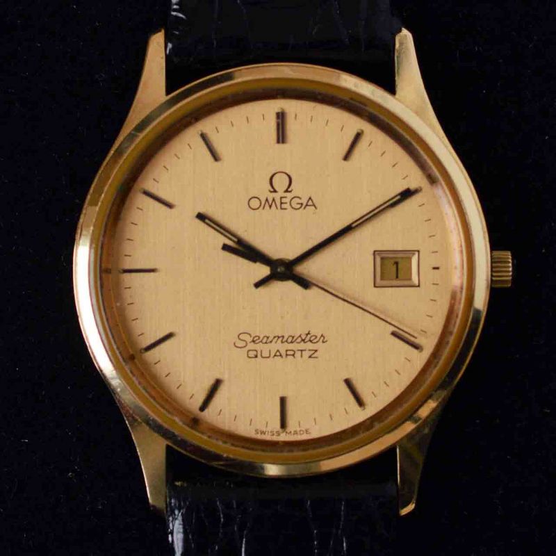 Gold Omega Seamaster wristwatch - Rocks 