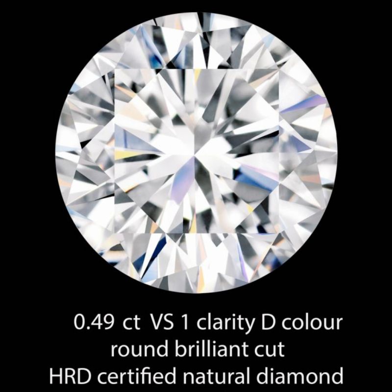0.49 ct VS1 clarity D colour natural diamond Rocks and Clocks