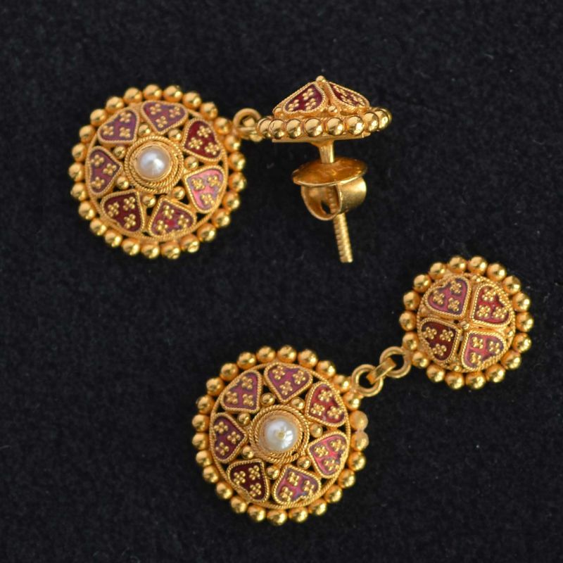 22K gold Indian pendants earrings Rocks and Clocks