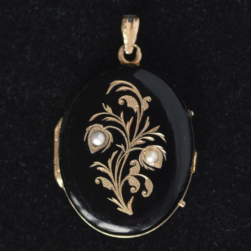 Napoleon III Black Enamel Locket 