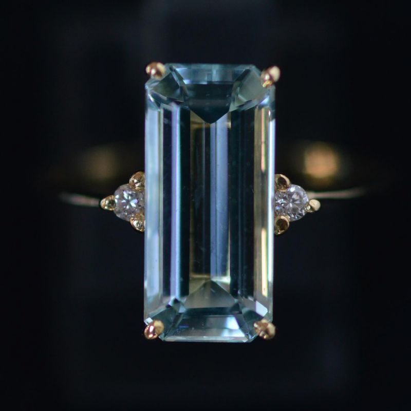 Princess diana emerald cut on sale aquamarine ring