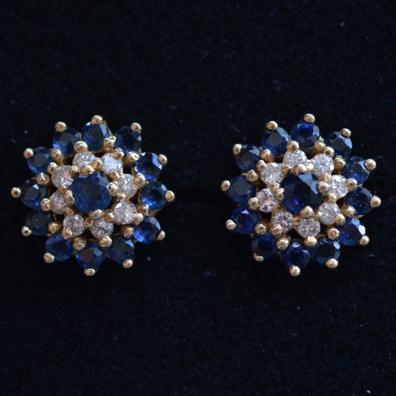 Vintage diamond hotsell cluster earrings