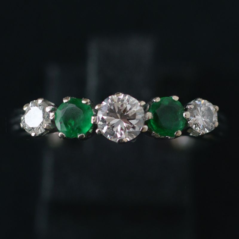 Emerald & diamond riviére ring - Rocks and Clocks