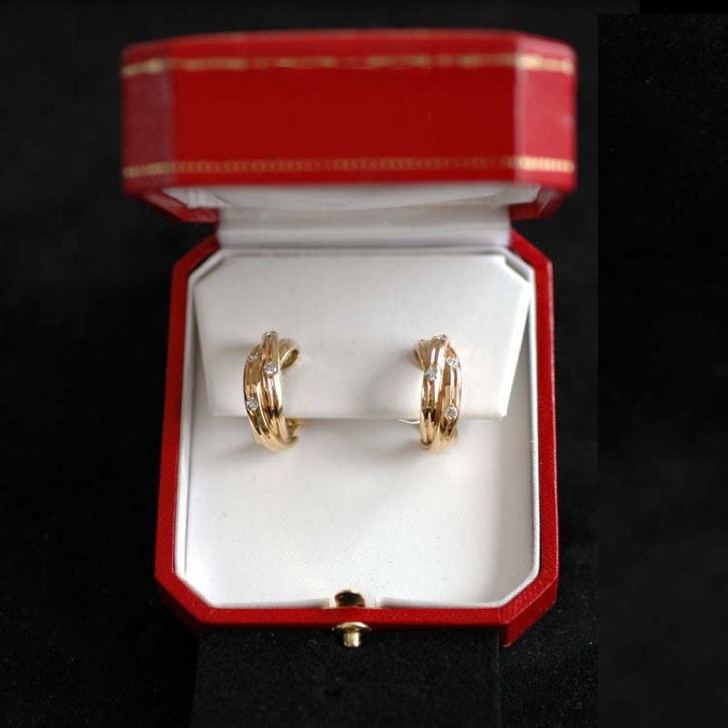 cartier diamond trinity earrings