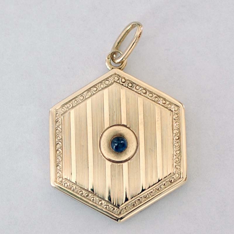 Golden Art Deco locket Rocks and Clocks
