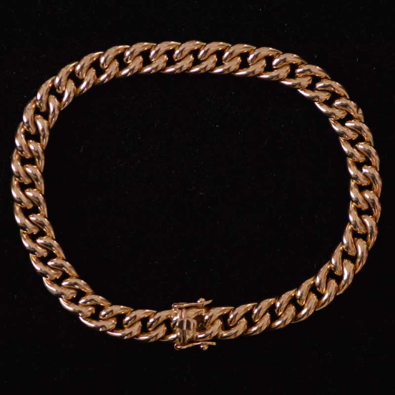 18k rose gold curb link bracelet vintage 18k rose gold Rocks and Clocks