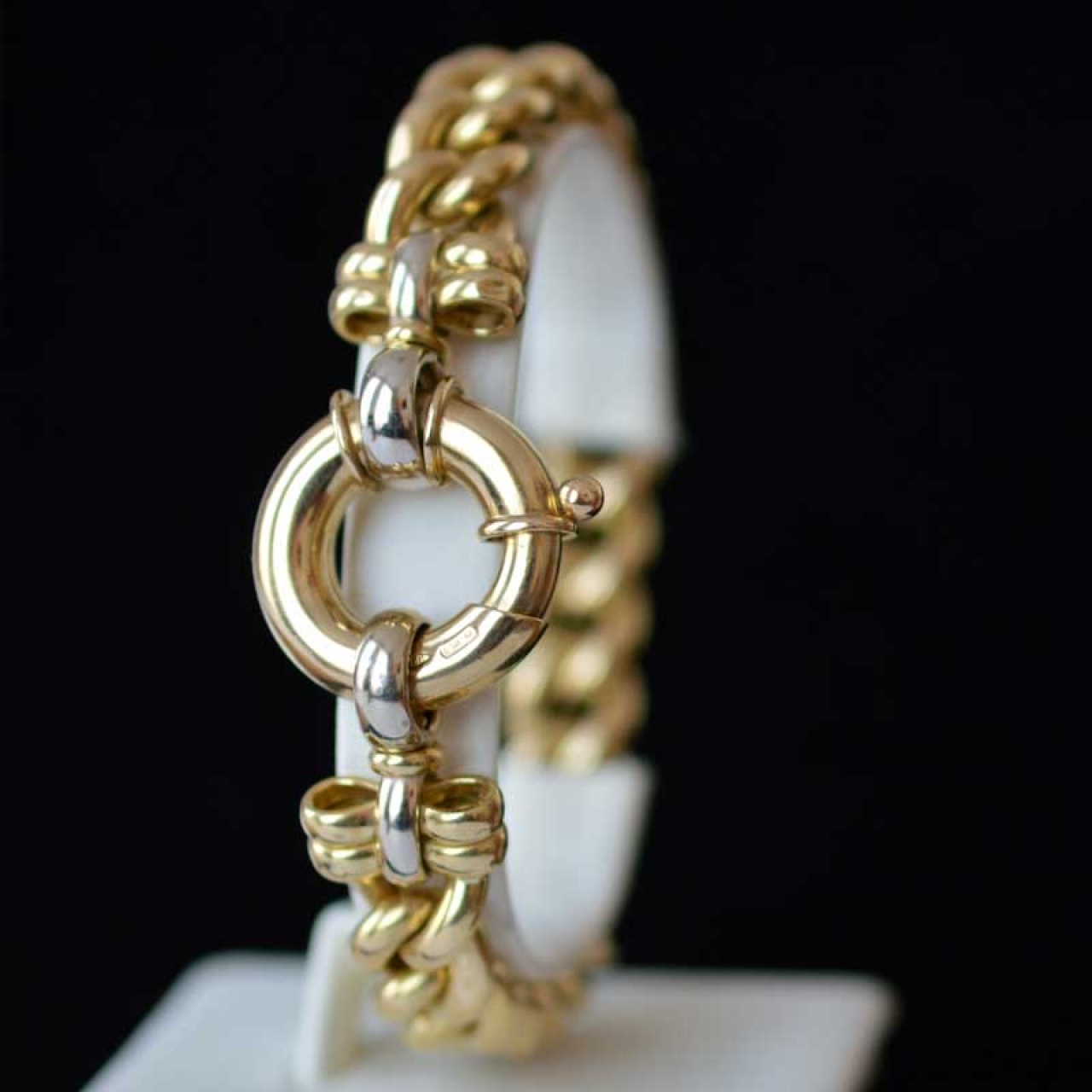 18K yellow and white gold curb link - Rocks and Clocks