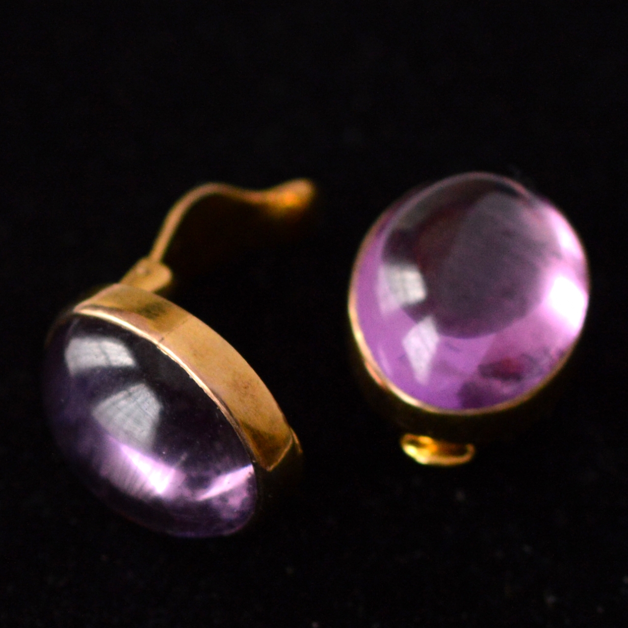 Amethyst shop cabochon earrings