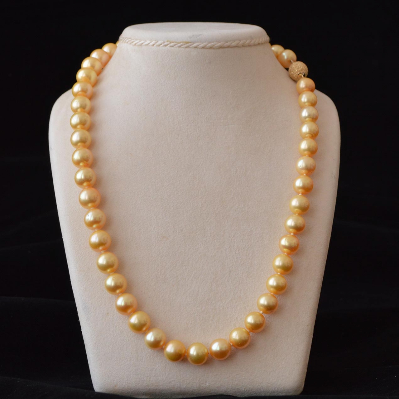 12-15mm Golden South Sea Pearl Necklace - AAA Quality - Pure Pearls