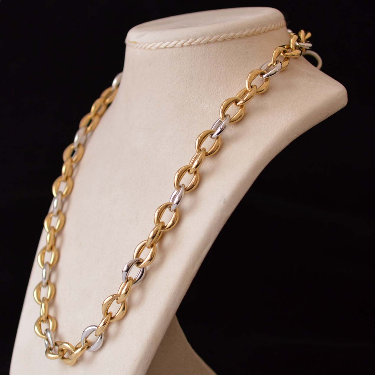 Bicolour gold cable chain necklace Rocks and Clocks