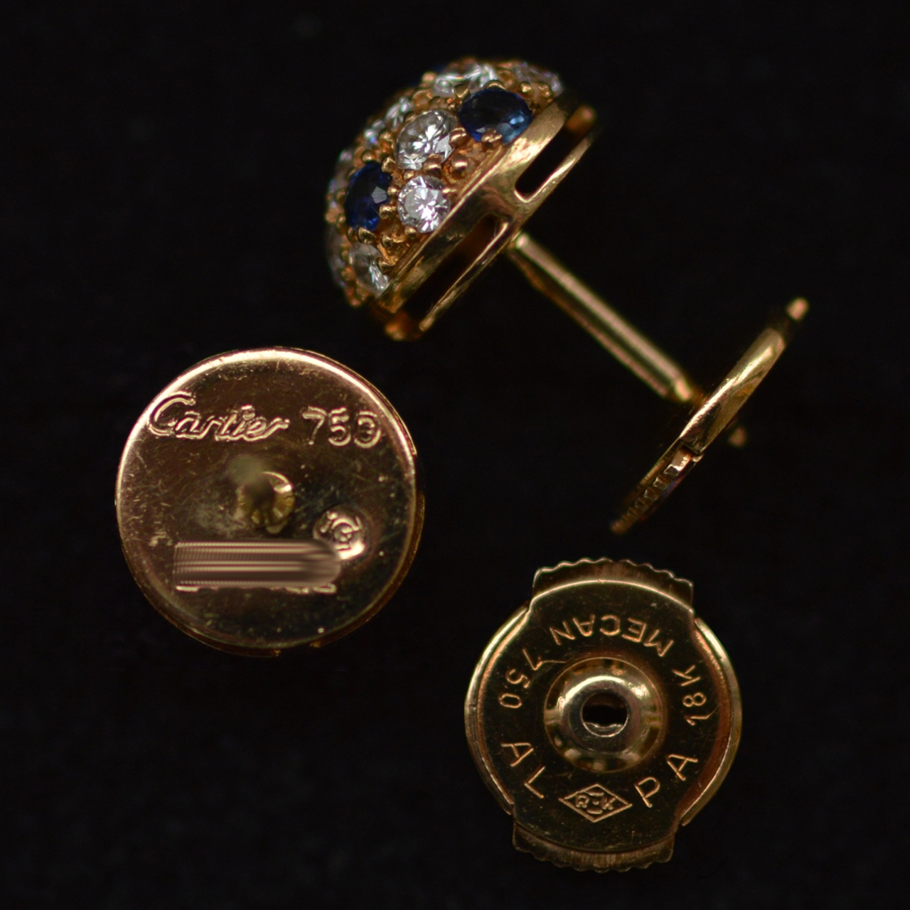 vintage cartier sapphire earrings