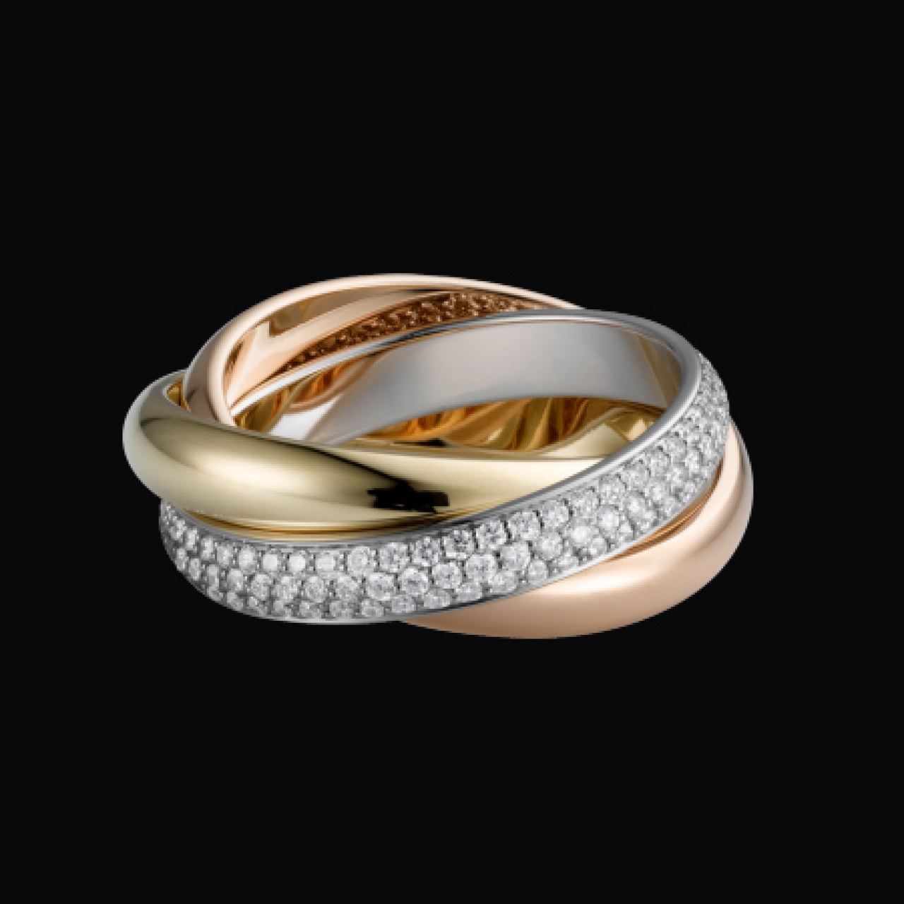 cartier trinity ring diamonds price