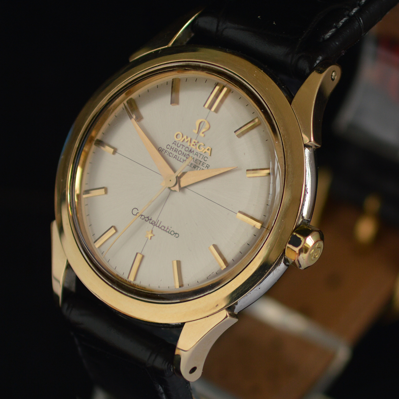 omega constellation steel and gold