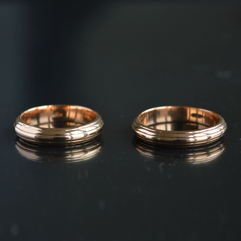 vintage-set-of-solid-14k-pink-gold-wedding-rings