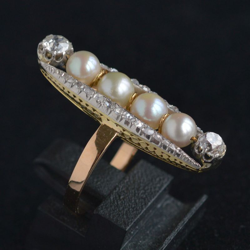 platinum-gold-large-antique-victorian-belle-epoque-old-cut-diamond-pearl-ring