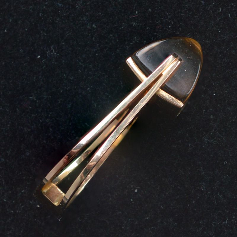1980s-vintage-danish-gold-modern-design-ring-smoky-quatz