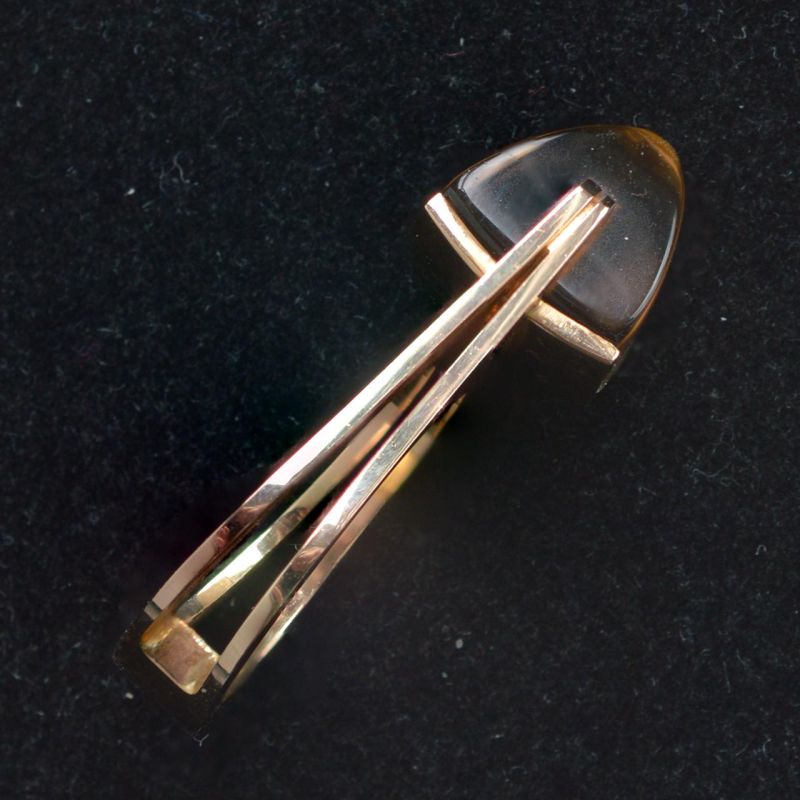 1980s-vintage-danish-gold-modern-design-ring-smoky-quatz