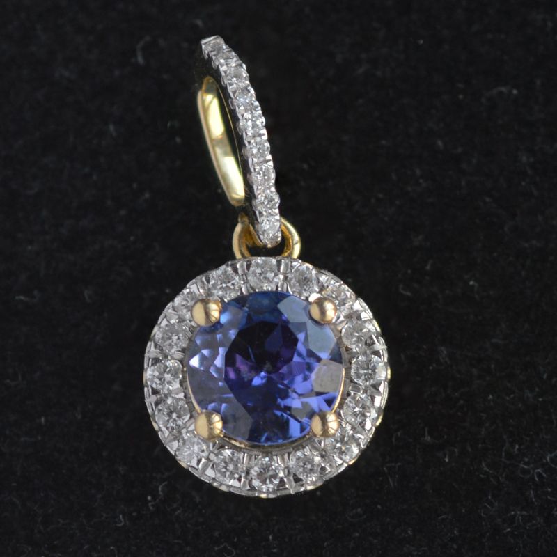 18k-yellow-gold-round-halo-candy-cluster-pendant-tanzanite-kimberly-certified-natural-diamond