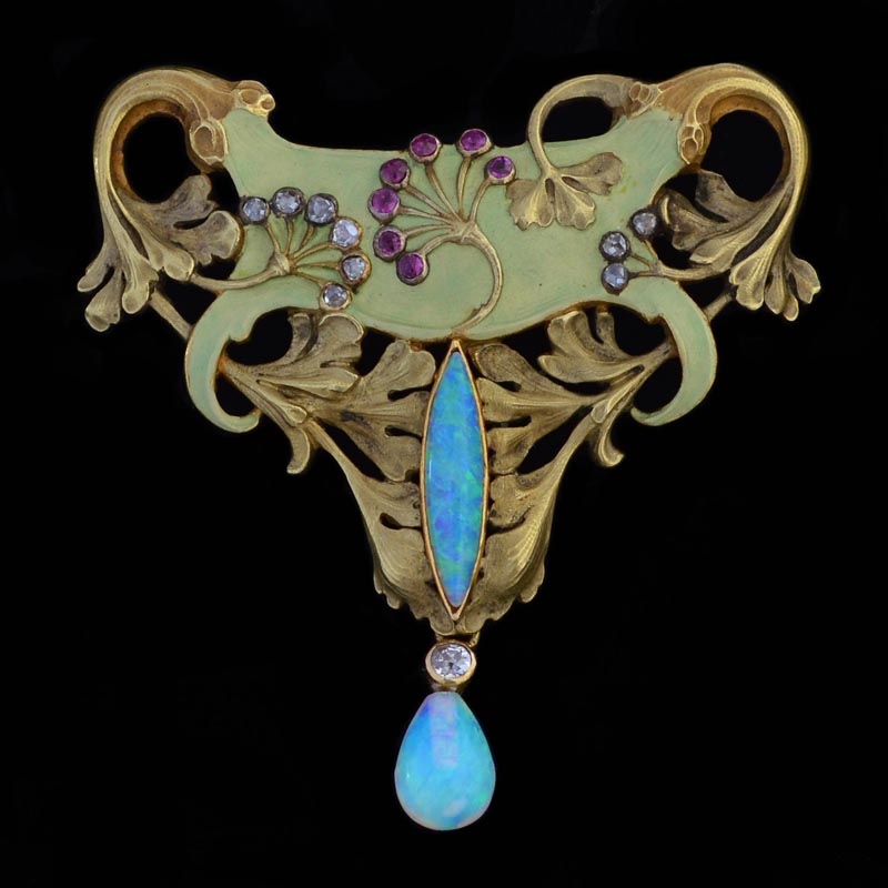 antoine-bricteux-art-nouveau-opal-diamond-ruby-broochpendant-french