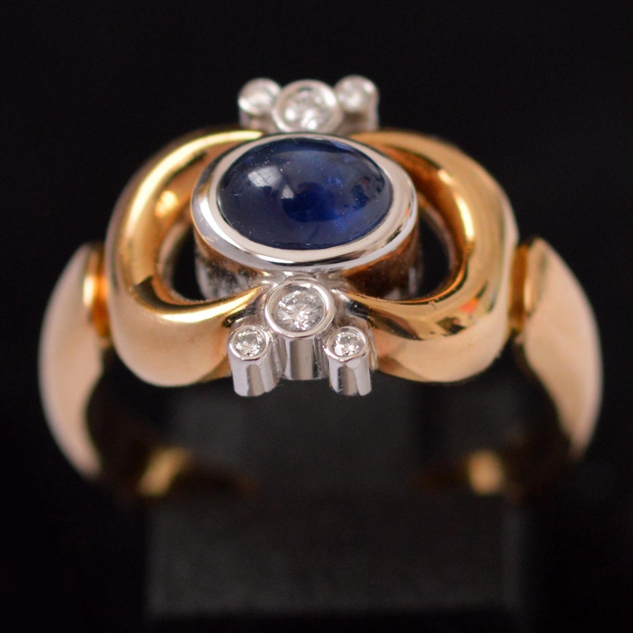 vintage-gold-ring-georg-jensen-diamond-sapphire-ring