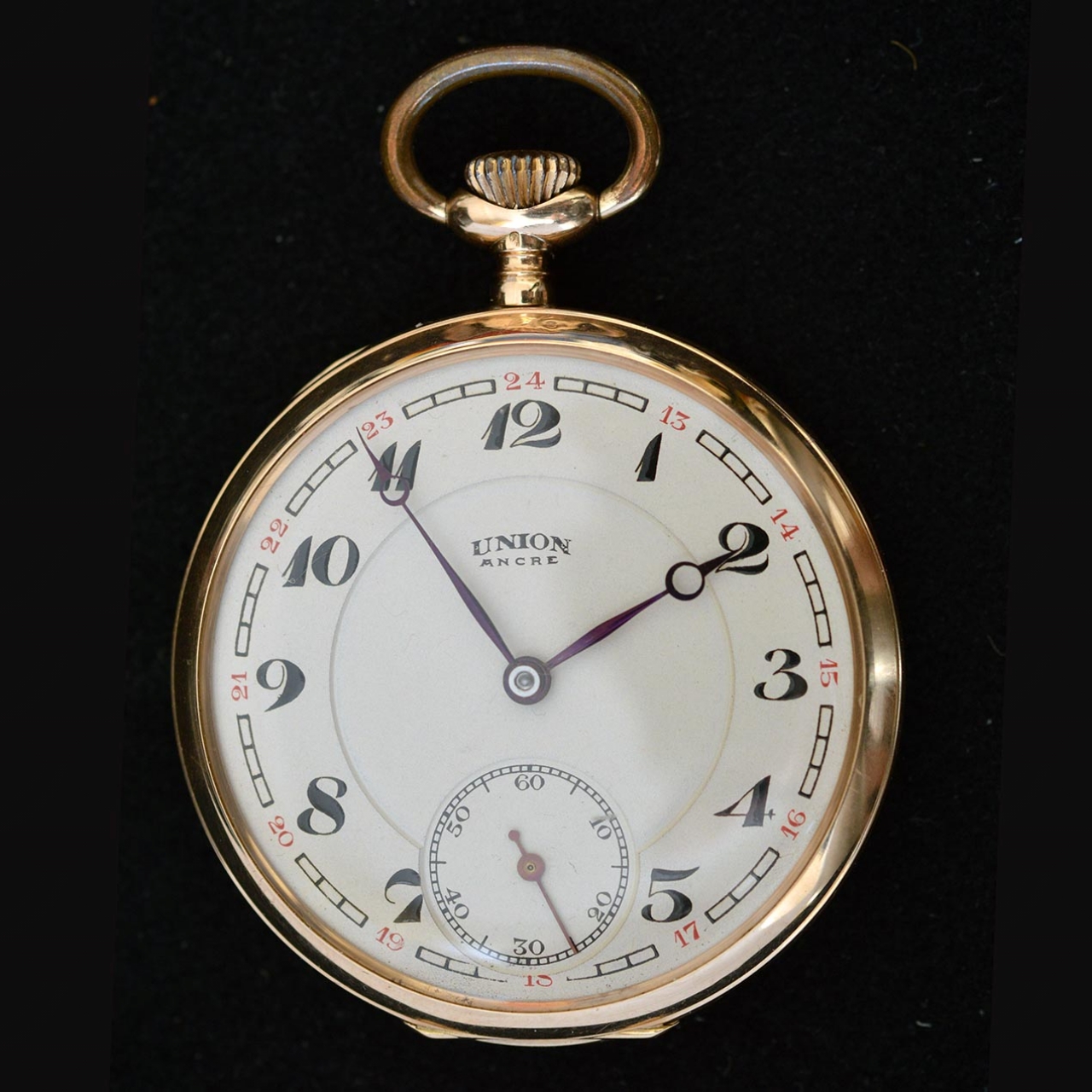 Union golden pocket watch Rocks and Clocks