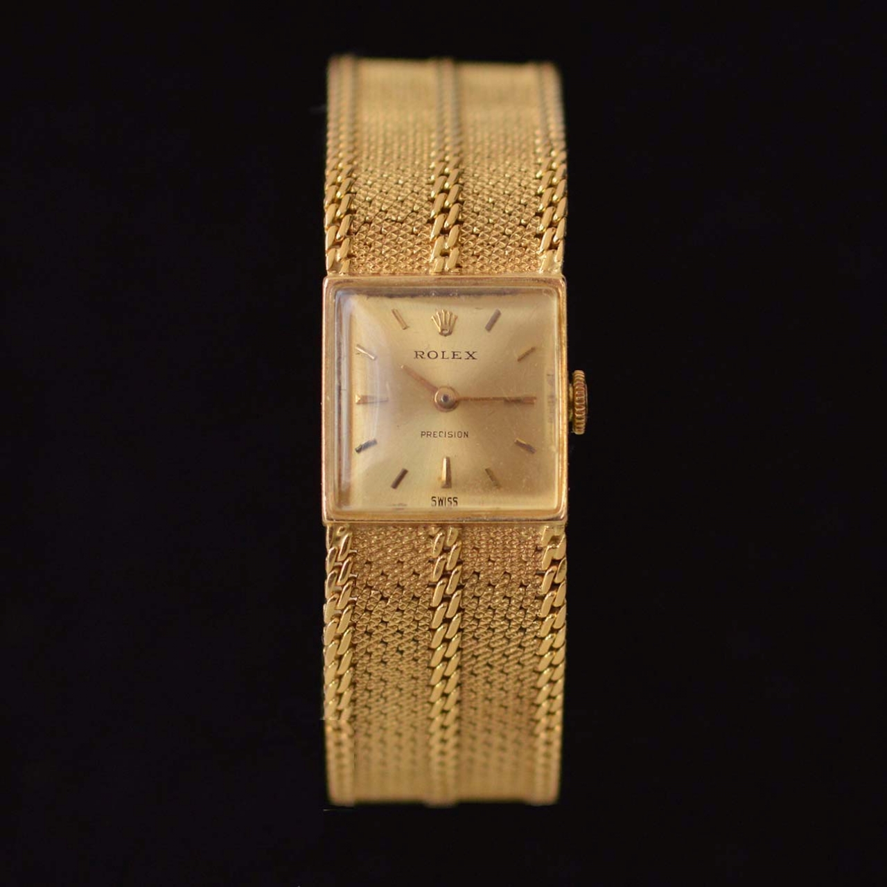 ladies-eighteen-carat-gold-rolex-precision-bracelet-women-watch