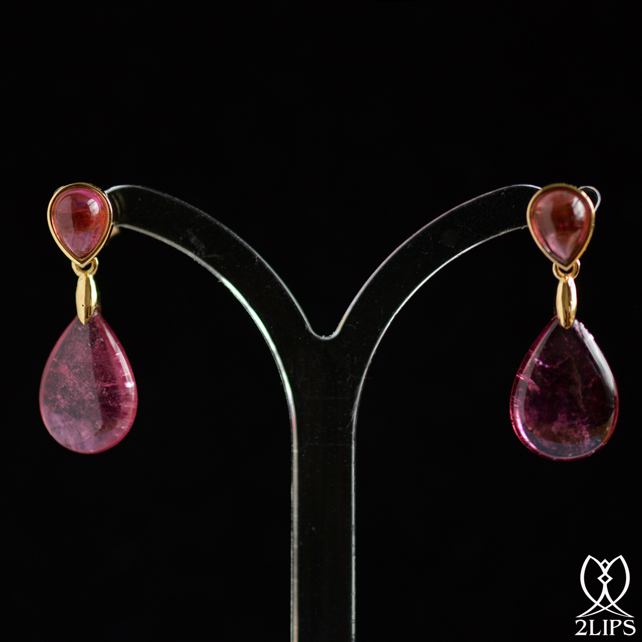 18k-gold-2lips-colours-tourmaline-rubellite-earrings-design-david-aardewerk