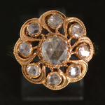 18-k-gold-antique-rose-cut-diamond-cluster-ring