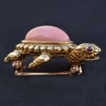 vintage-1960s-turtle-brooch-gold-coral-ruby