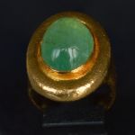 rudolf-steiner-bertha-meyer-jacobs-anthroposophy-18k-yellow-gold-ring-cabochon-cut-emerald-9-5-ct
