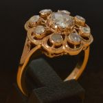 18-k-gold-antique-rose-cut-diamond-cluster-ring