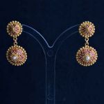 22k-gold-indian-ear-pendant-rings-red-enamal