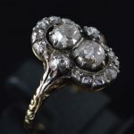 14-k-gold-silver-dutch-antique-rose-cut-diamond-cluster-ring