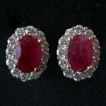 entourage-earrings-pink-gold-oval-ruby-round-conflict-free-diamonds-cluster-lady-di