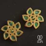 2lips-tulip-keukenhof-flower-emerald-earstuds-earrings-dutch-design-david-aardewerk-18k-gol