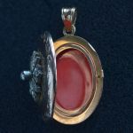 oval-victorian-14-carat-gold-locket-medallion-double-cross-applique-rose-cut-diamond