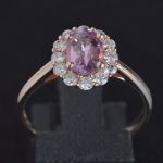 cluster-ring-pink-gold-oval-pink-sapphire-round-conflict-free-diamonds-engagement-lady-di