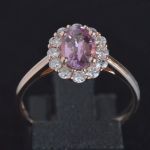 cluster-ring-pink-gold-oval-pink-sapphire-round-conflict-free-diamonds-engagement-lady-di