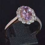 cluster-ring-pink-gold-oval-pink-sapphire-round-conflict-free-diamonds-engagement-lady-di