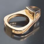 1980s-vintage-danish-gold-modern-design-ring-smoky-quatz