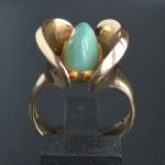 bent-gabrielsen-pedersen-1970s-vintage-danish-gold-modern-design-ring-calcedony