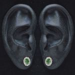 entourage-earrings-yellow-gold-oval-tsavorite-round-conflict-free-diamonds-cluster-lady-di