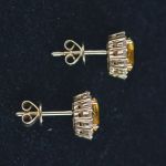 entourage-earrings-yellow-gold-oval-yellow-sapphire-round-conflict-free-diamonds-halo-cluster-lady-di