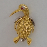 yellow-gold-platinum-broche-bird-single-cut-diamonds-ruby