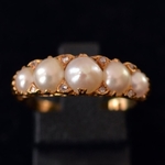 victorian-half-pearl-rose-cut-diamond-band-ring