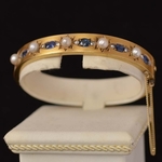 victorian-antique-pearl-diamond-sapphire-bracelet-bangle-18-carat-gold
