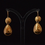 antique-gold-pyrope-garnet-ear-pendants