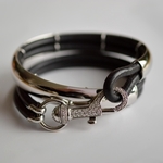 18k-gold-leather-diamond-fashion-forward-bracelet-oromalia-salvatore-barberi