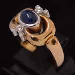 vintage-gold-ring-georg-jensen-diamond-sapphire-ring