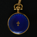 18-carat-gold-pocket-watch-fleur-de-lis-decoration-royal-blue-enamel-guilloche